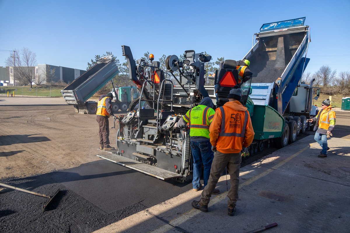 GoodmansonConst's tweet photo. We have a lot of rain and storms today, so let's look back at our great paving day on Tuesday! https://t.co/3UWzaeASeO