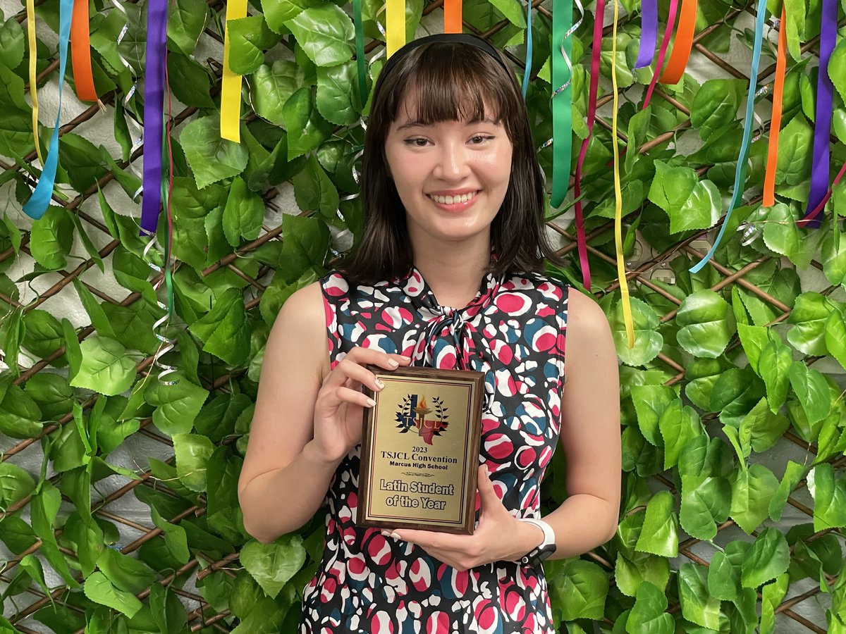 NISDWorldLang's tweet photo. Congratulations to Maddie from @NISDClark, a student of @MagisterLee who recently competed at the state Latin contest and won Texas Latin Student of the Year!!! We are so proud of you! 🏆
#NISDIgnited
#TSJCL https://t.co/vYVvUtATLl