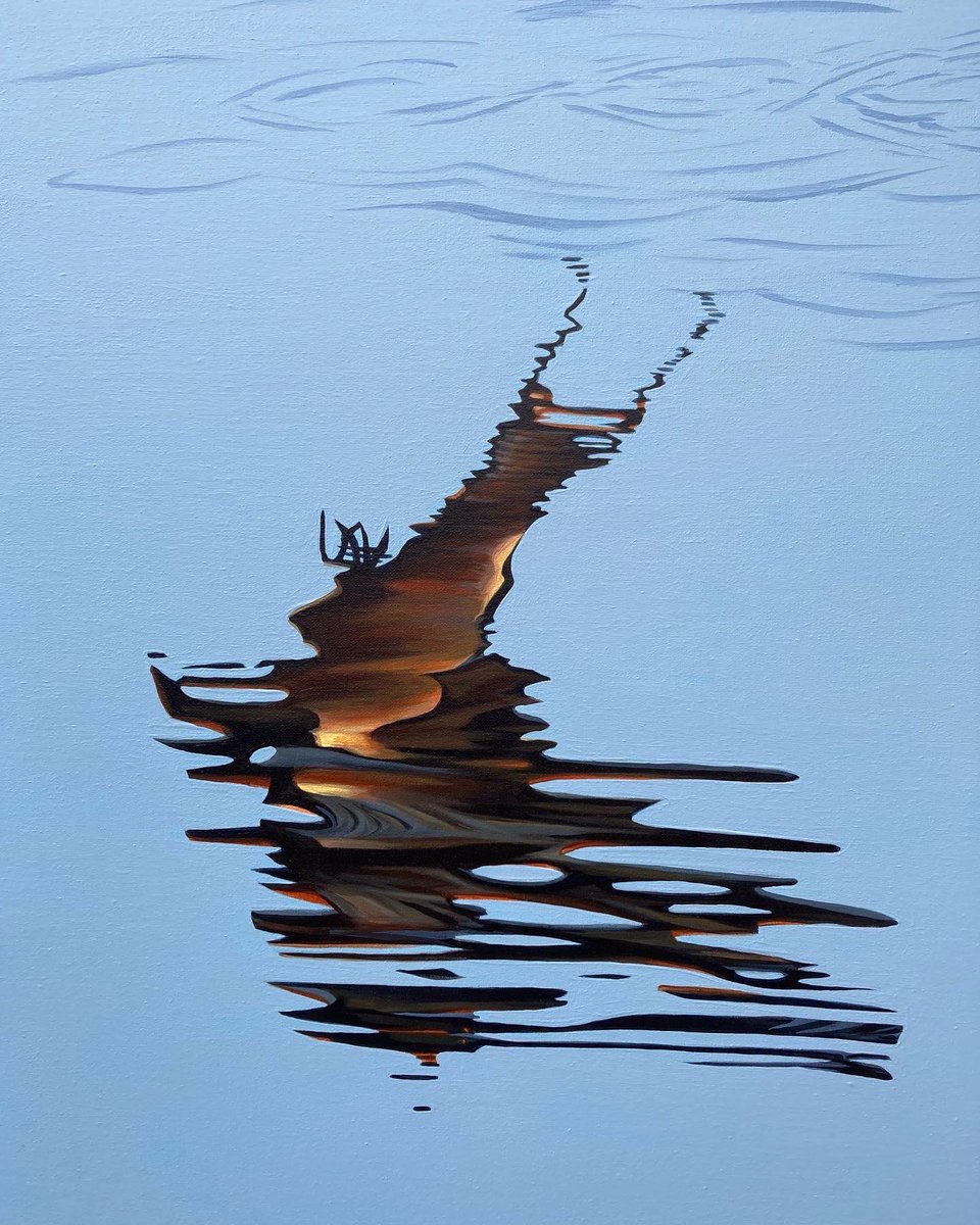 I finally got this guy finished last week. I’m really enjoying painting distorted reflections at the minute, there may be more! #wildlifeartist #irishartist #dublinartist #swallow #flight #orlamellonart