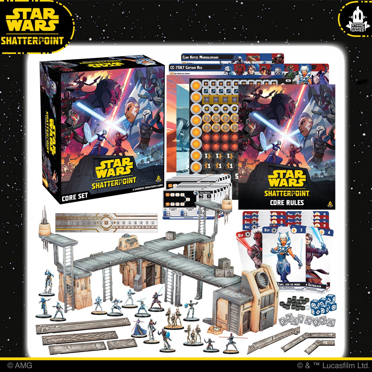 atomicmassgames's tweet photo. Lots of goodies in the STAR WARS: Shatterpoint Core Set! Miniatures & terrain are ready to assemble & paint, plus you’ll have everything you need to skirmish your way through mission-driven confrontations between strike teams of favorite characters.
https://t.co/LNwdU8v9ft https://t.co/5e36Pk1nxT