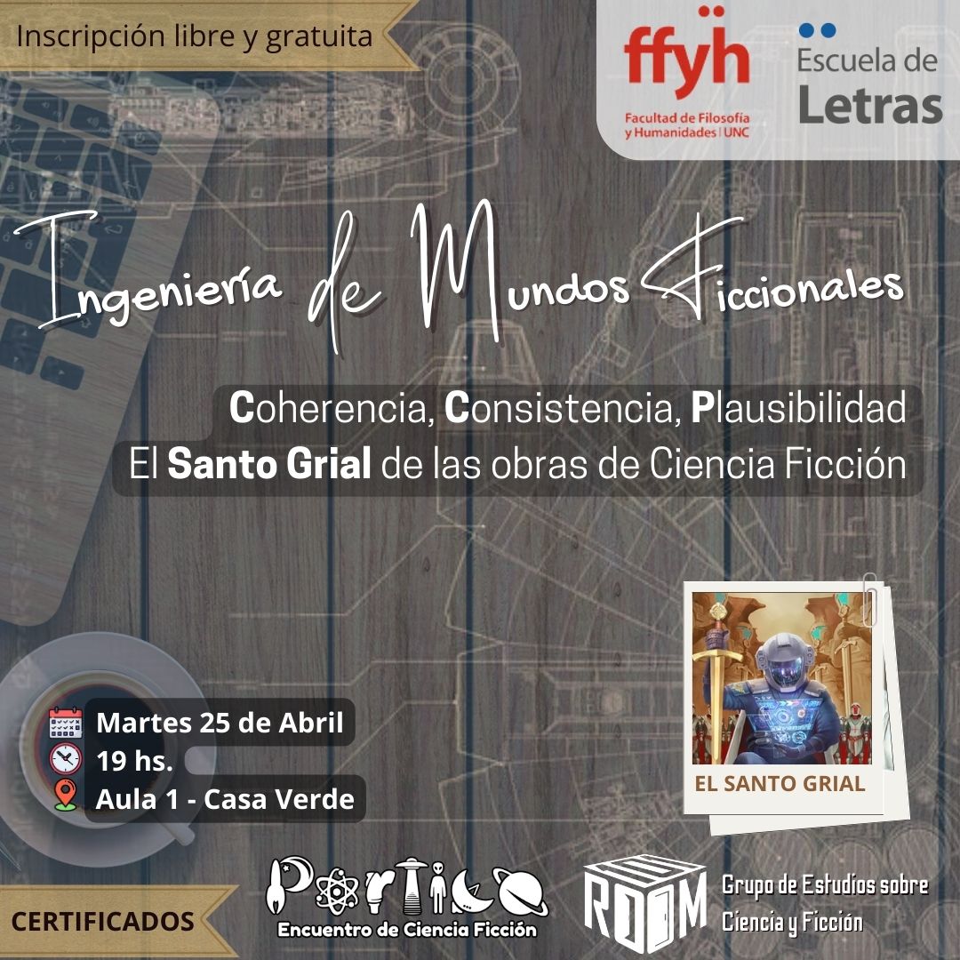 room101UTN's tweet photo. El martes 25 vamos a estar, Room 101 y la Escuela de Letras, charlando de cómo construir mundos consistentes, coherentes y plausibles, tras el Santo Grial de la Ciencia Ficción.
Los esperamos! La inscripción, gratuita, es por acá: https://t.co/ZJaMqvZBbq https://t.co/GCgMMikX8R