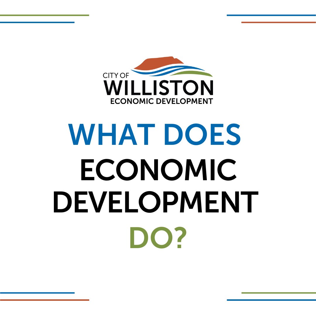 WillistonEcon's tweet photo. Economic Development Week is May 8th-12th! 🎉

Have you ever wondered, "What is Economic Development, and what do they do?" 🤔 

Learn more about who we are and what we do below. ⬇️

https://t.co/OpNBwMZURQ https://t.co/B0bC6ZOvb3