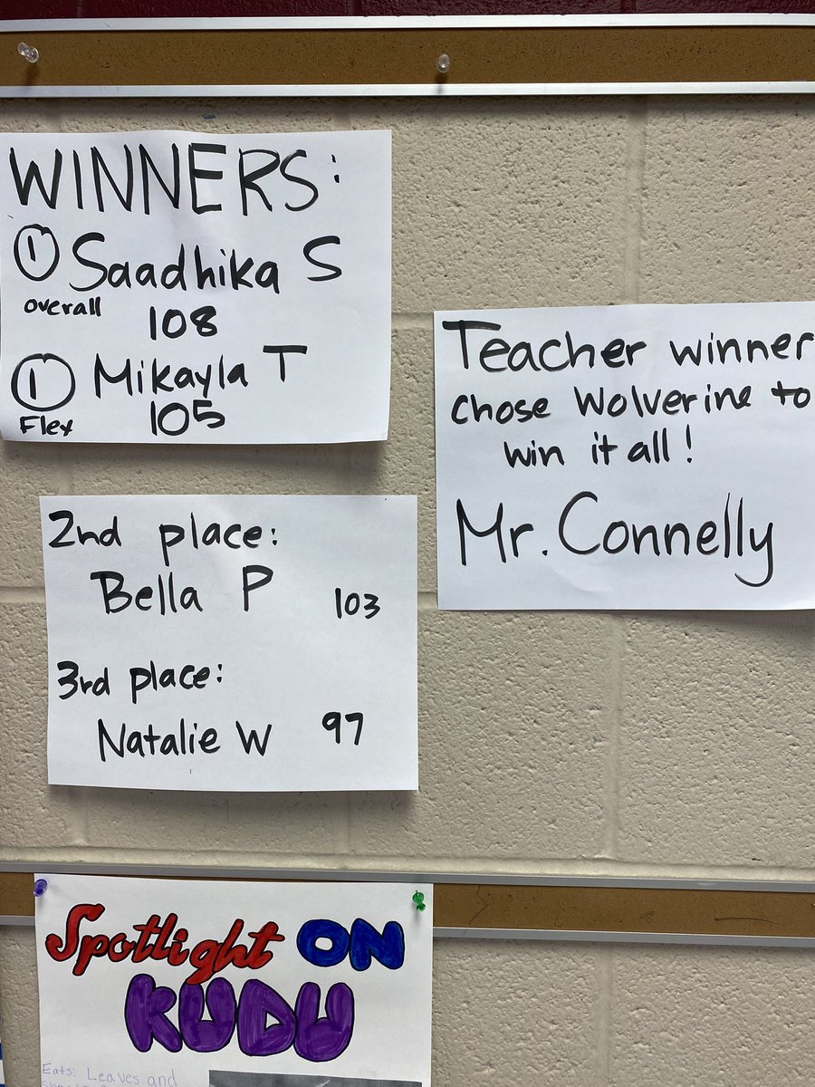 Mrs_Garman's tweet photo. For the last month, my enriched science flex has been participating in March Mammal Madness.  Congrats to the winners!  #nrinspiregreat @MMMletsgo https://t.co/OUI4ezo7Tf