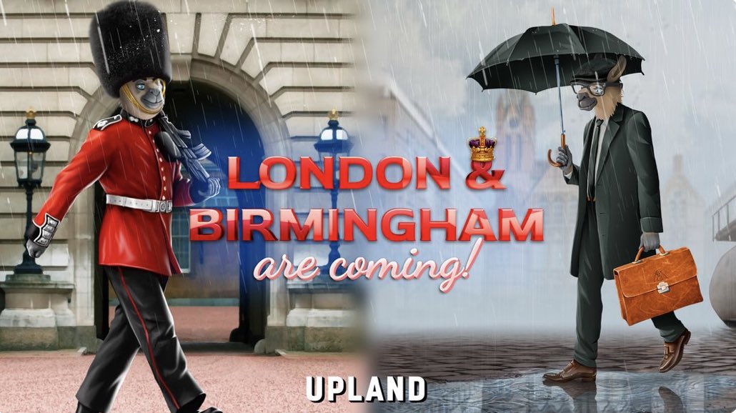 UplandMe's tweet photo. Attention Uplanders! Get ready for a double dose of British Charm as London and Birmingham are making their way to Upland! 
‍
These two cities are the beating heart of the United Kingdom, each with its own unique culture and history. As the capital city, London brings its rich history, iconic landmarks, and vibrant culture to Upland. Meanwhile, Birmingham brings its renowned industrial heritage, artistic innovation, and lively music scene, making it a hidden gem that you won’t want to miss. 
MORE: https://t.co/ALt8x7Cvp6