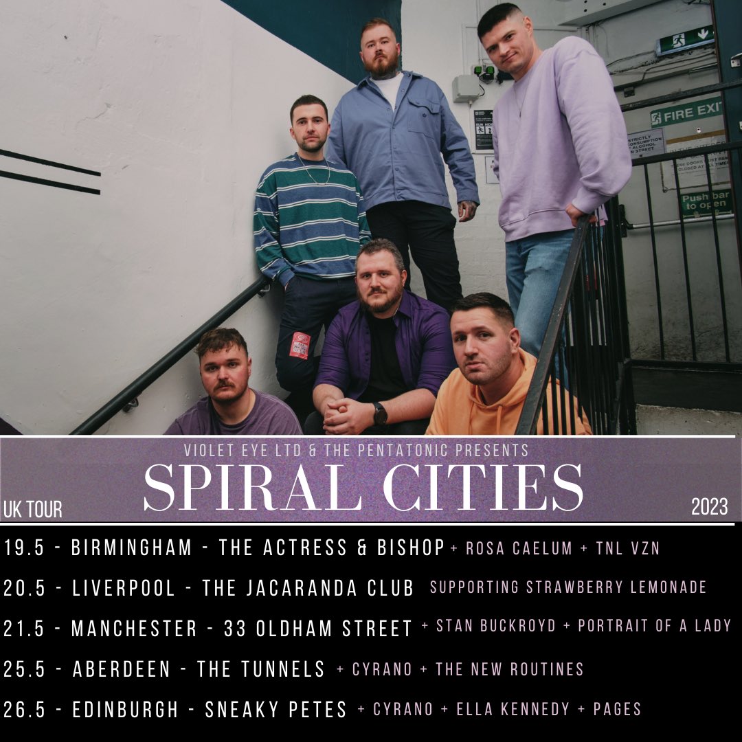 We are buzzing to announce we’ll be supporting Spiral Cities on their UK tour on 26/5 at Sneaky Pete's in Edinburgh. 

Tickets available via the link below 

skiddle.com/e/36268599

It’s a long time since we’ve played in Edinburgh so we hope to see you all there!