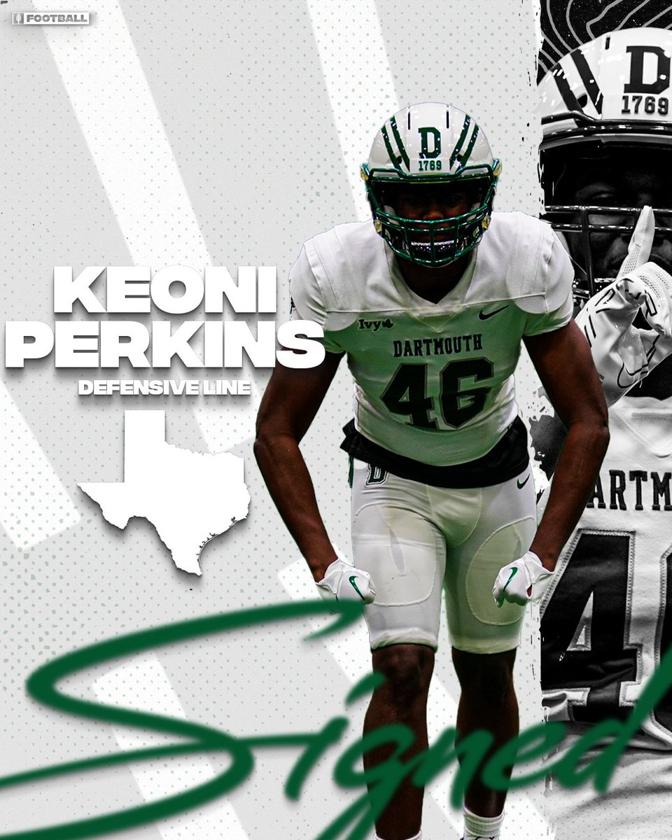 DartmouthFTBL's tweet photo. Welcome to The Woods, @KeoniPerkins! 🌲 #BigGreen23 https://t.co/DfMWSDylav