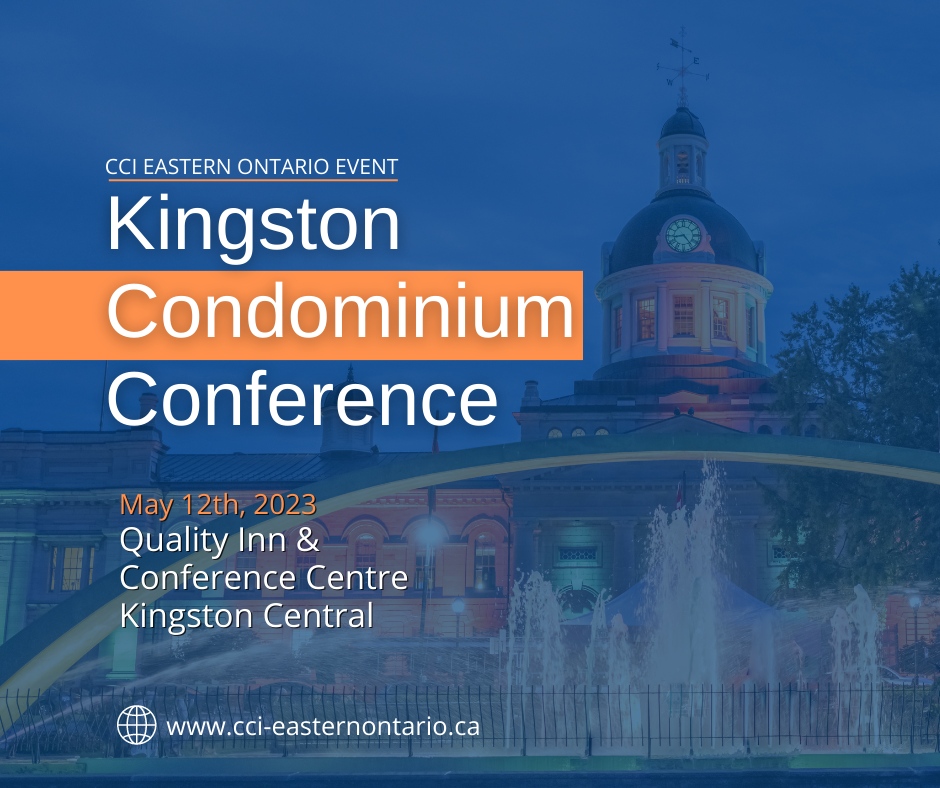 🚨🔊Condominium directors, managers, professionals and owners in the Kingston area 

It's time you registered for the #CCIEasternOntario 2023 Kingston Condominium Conference. 

Reserve today: cci-easternontario.ca/news-events/20…

#kingstoncondoconference