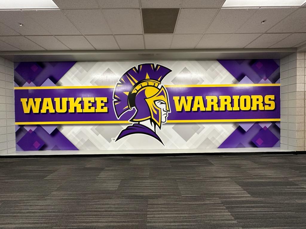 VarsityGroupDSM's tweet photo. New wall wraps and award displays at @Waukee High School. These a great way to add color to your hallways! And provide a great photo space!

@WaukeeCSD 

#GoWarriors #Warriors #Waukee #IowaSchools #VarsityGroup https://t.co/QnH5GyJoEp