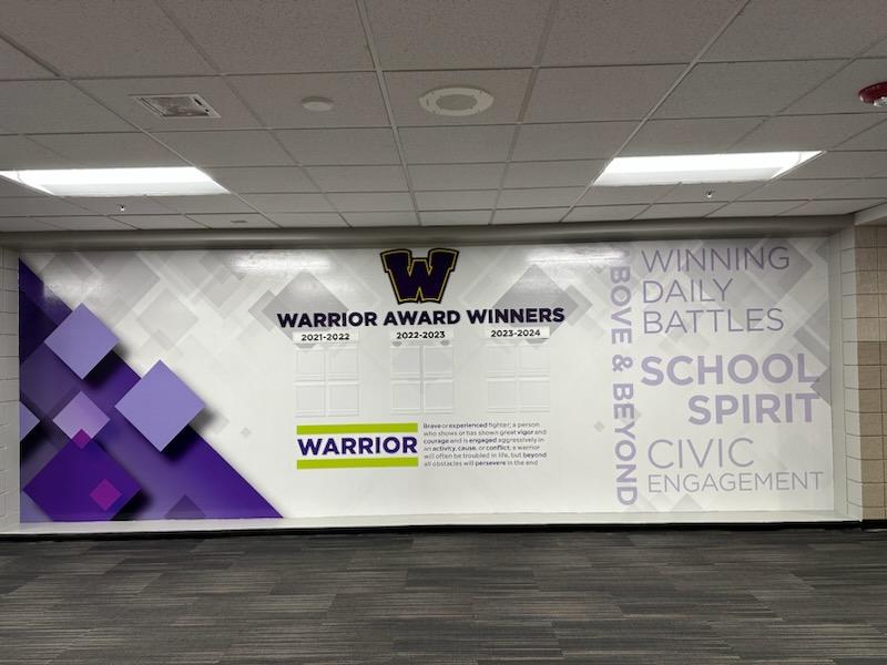 VarsityGroupDSM's tweet photo. New wall wraps and award displays at @Waukee High School. These a great way to add color to your hallways! And provide a great photo space!

@WaukeeCSD 

#GoWarriors #Warriors #Waukee #IowaSchools #VarsityGroup https://t.co/QnH5GyJoEp