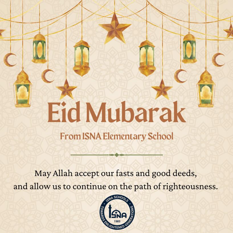 isnaelementary's tweet photo. Eid Mubarak from #IES

May Allah accept our good deeds!

#Eid #EidMubarak #Eid2023 #IES #ISNA_Elementary #ISNA_Schools https://t.co/1e1Esaqy5E