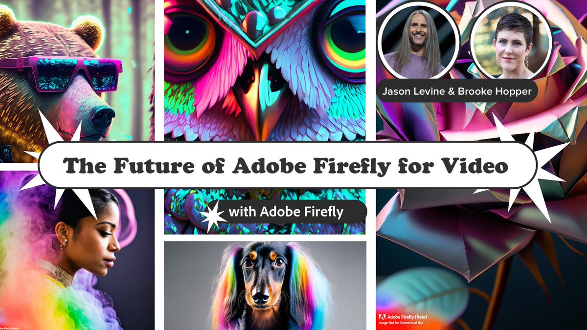 Take a look into the future of video editing 🔮 with <a href="/Beatlejase/">Jason Levine</a> and <a href="/bfrancesi/">Brooke Hopper</a> during our live Q&amp;A session on #AdobeFirefly's integration into our video and audio tools! Don't miss out-- join in today, April 20th at 1pm!  adobe.ly/3mHYsPw