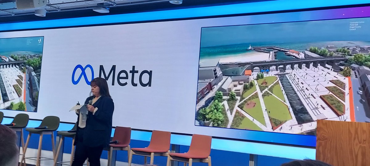 DigitalFingal's tweet photo. We're at @eirmersive event at Meta HQ speaking about @Fingalcoco work enhancing citizen engagement using 3D Models/Digital Twins and Virtual Reality Headsets  #VR #CitizenEngagement #ImersiveTech https://t.co/uRnJUU2jUo