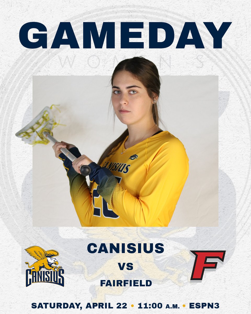CanisiusWLAX's tweet photo. Postseason on the line. 

📍 - Buffalo, N.Y.
⌛ - 11 a.m.
📺 - https://t.co/LS9bWDohj9
📊 - https://t.co/2Lwv3n46yV
📰 - https://t.co/Kcckkf06RF 

#Griffs | #MAACLax https://t.co/nMwT2iNn3C