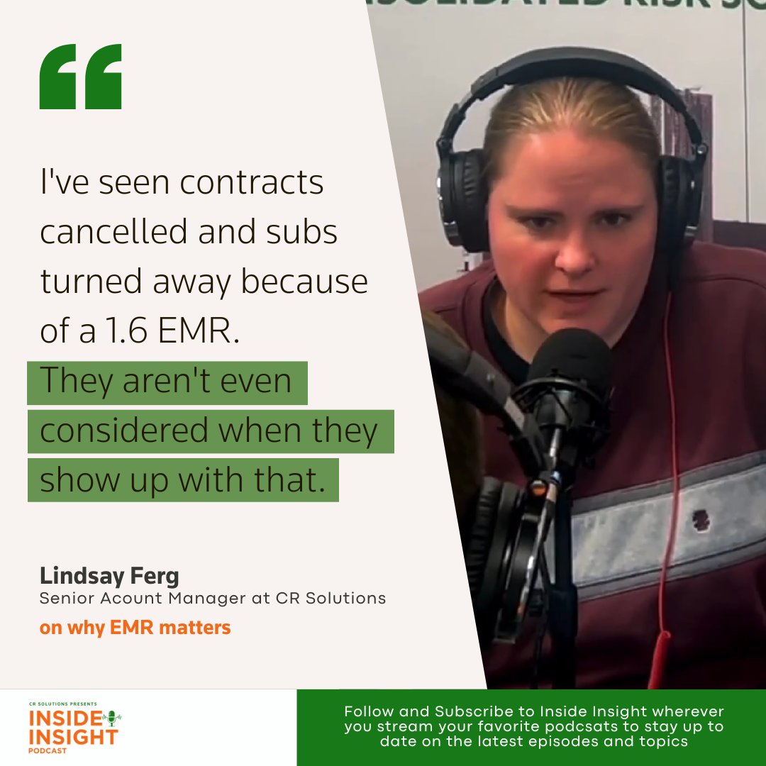 CRSWrapUps's tweet image. 🎧 Discover the impact of EMR in the construction industry with guest Lindsay Ferg on the first episode of Inside Insight podcast by CR Solutions.⁠

Listen now: hubs.li/Q01LcxWH0

⁠#InsideInsight #EMR #insurance #construction #risk #podcast #safety