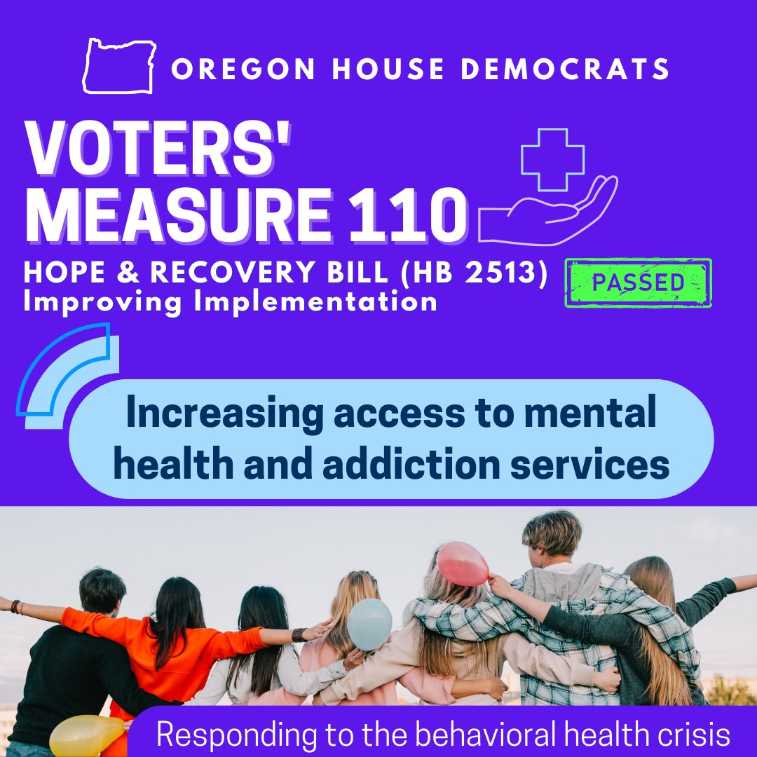 We passed House Bill 2513 with broad bipartisan support to improve oversight, transparency, and accountability of the Measure 110 program. 58% of voters supported M110–but early implementation fell short of voters’ expectations. We need to make these improvements.