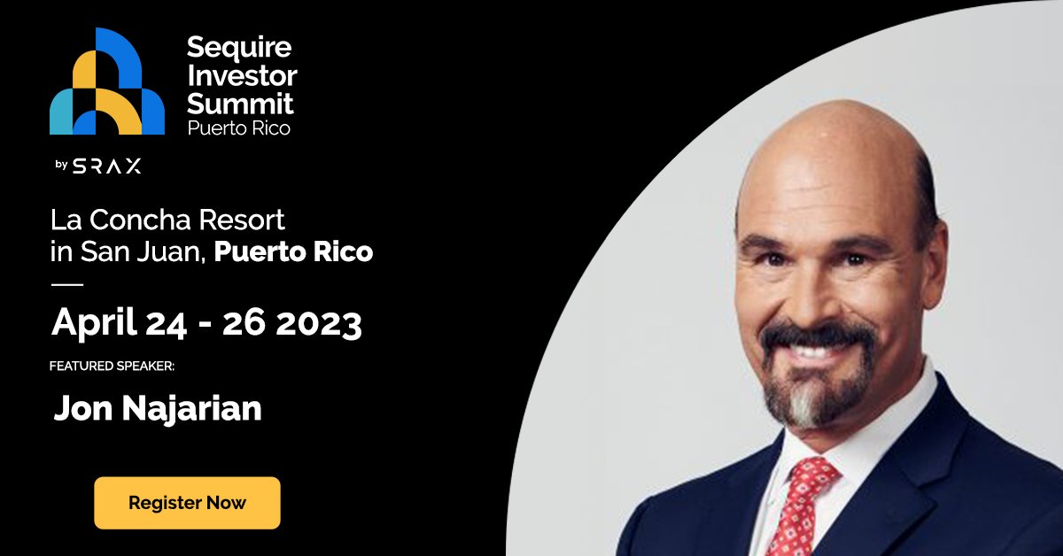 SRAXmedia's tweet photo. Time is running out! There's still time to register for the #SequireInvestorSummit and hear from options trading expert @jonnajarian, Co-Founder of @MarketRebels.
Register now: https://t.co/IF33ptfM5c
#SequireEvents #InvestorCommunity #PuertoRico https://t.co/xRu7Yrfu75