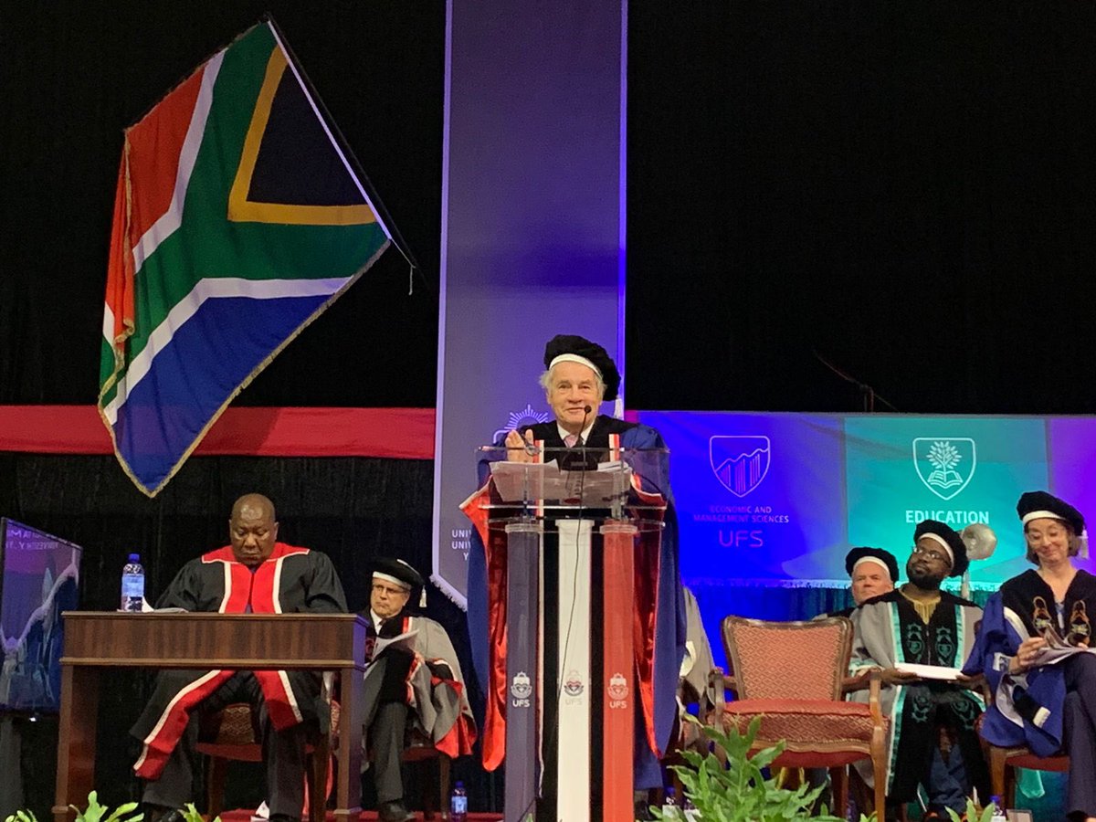 UFSweb's tweet photo. .@Judge_eNCA: Transformation involves restructuring institutions to eliminate discrimination and social injustices based on factors such as homophobia, racism, sexism etc. 

#UFSGraduation2023 https://t.co/GvqvOpZufL