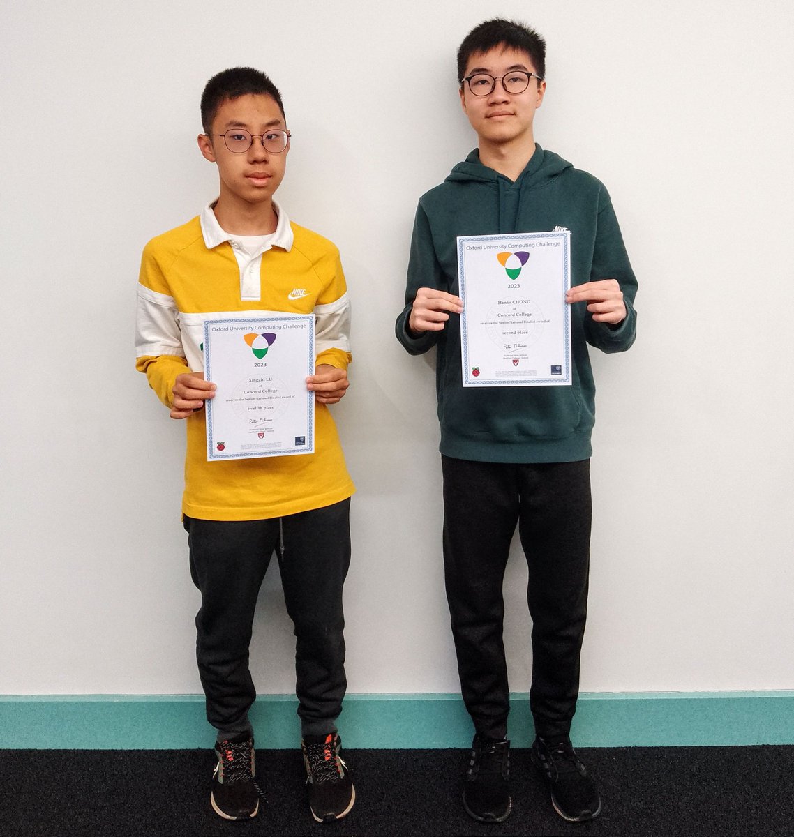 Concord Computing (@computingdeptcc) on Twitter photo Huge congratulations to Xingzhi and Hanks for finishing 12th and 2nd respectfully in this year's Oxford University Computing Competition final.
<a href="/ConcordCollege/">Concord College</a> #OUCC #computing Huge congratulations to Xingzhi and Hanks for finishing 12th and 2nd respectfully in this year's Oxford University Computing Competition final.
<a href="/ConcordCollege/">Concord College</a> #OUCC #computing