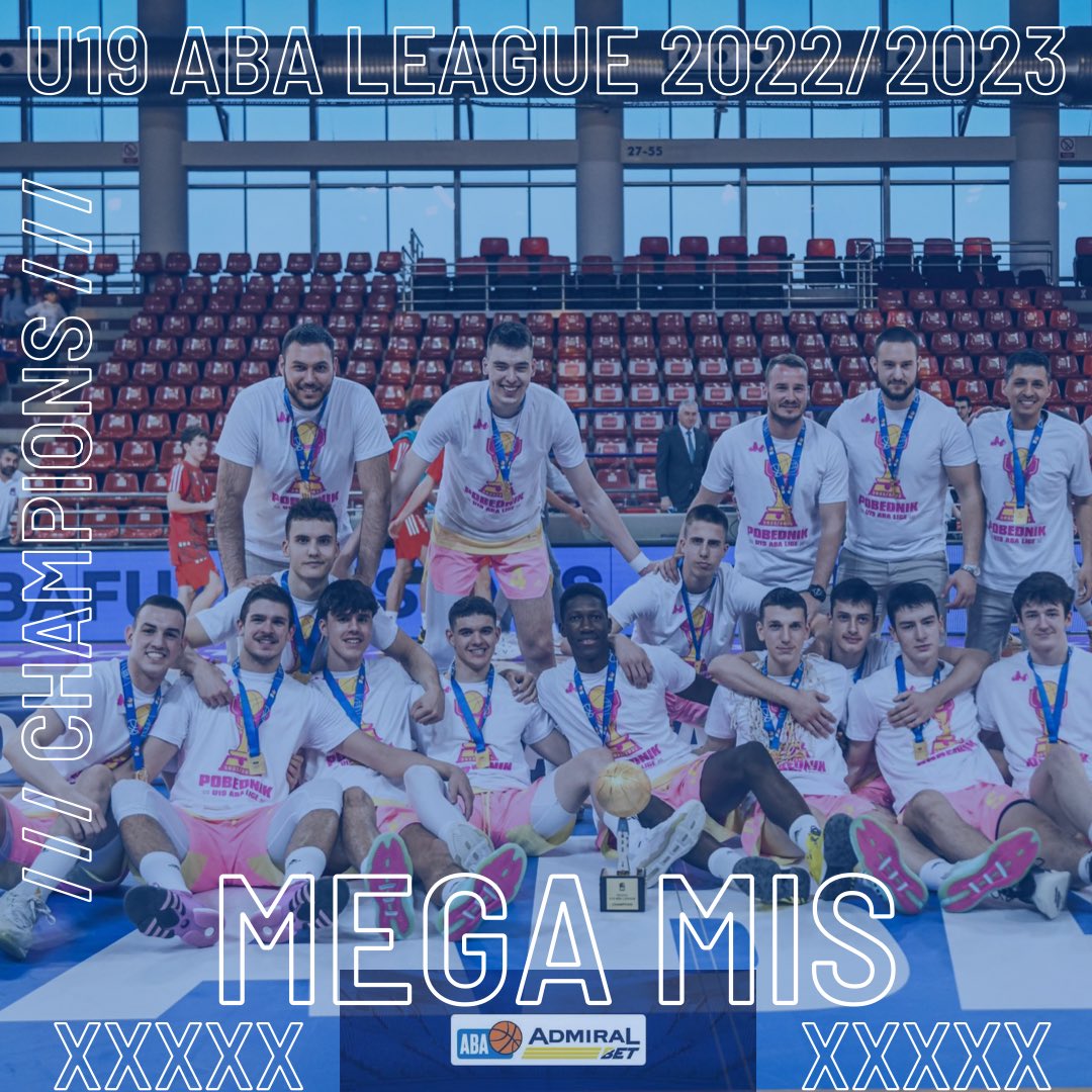 SerbiaHoop's tweet photo. Pobedom u finalu protiv Crvene Zvezde rezultatom 94:81 
Mega MIS je po treći put 🏆🏆🏆uzastopno šampion U19 @ABA_League ❗️

Konačan plasmas ekipa:

🇷🇸Mega MIS🥇
🇷🇸Crvena Zvezda 🥈
🇧🇦Igokea🥉
🇭🇷 Cedevita Olimpia 

xxx—xxx—xxx

MVP 🏆 U19 ABA lige je Nikola Đurišić 🙌🏻 https://t.co/8nFKS46EhG