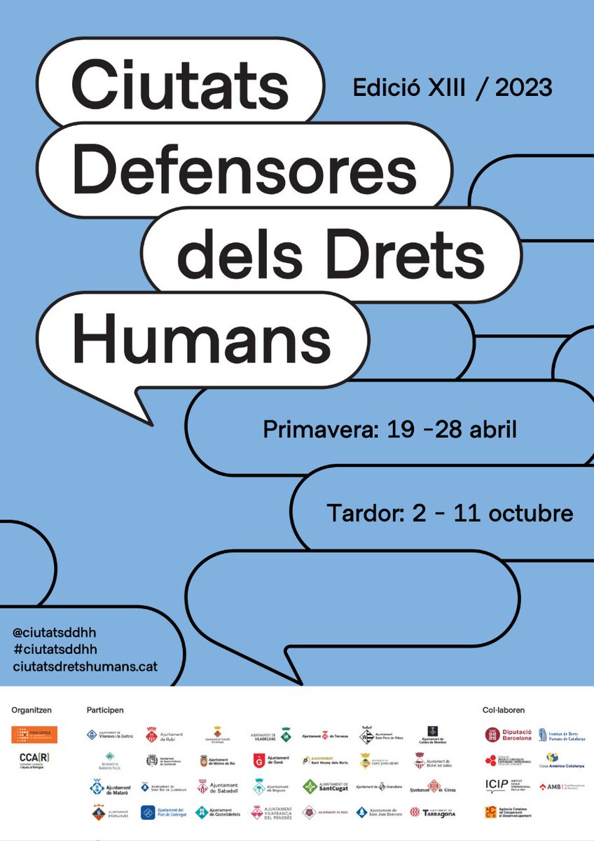 AjCaldesMontbui's tweet photo. ➡️ Defensors i defensores dels Drets Humans de l’Iran, l’Equador, Palestina i del Senegal visitaran Caldes de Montbui entre el 24 i el 28 d’abril dins la XIII edició de les Ciutats Defensores
📰🔗 https://t.co/KxUiuVbJWO
#ciutatsddhh #caldesdemontbui https://t.co/lkCW2LDa8v