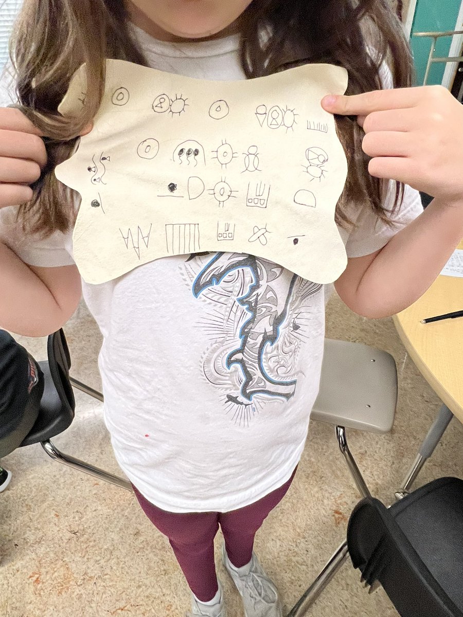 Glendale_MrE's tweet photo. Thank you to our amazing parent who showed the grade 5/6 students how to make a #WinterCount! Students learned how Indigenous Peoples use Winter Counts to depict the events of each year!
#WeAreCBE https://t.co/oFQySBeZz4
