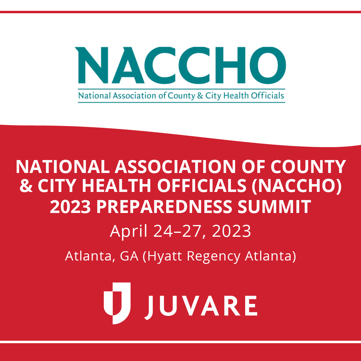 juvarecorp's tweet photo. The @NACCHOalerts 2023 @prepsummit starts this Monday! Stop by Booth 702 to talk with #TeamJuvare about our public health and healthcare solutions, including #WebEOC, Juvare Exchange, and the new CORES HAN and CORES RMS. #Prep23 #publichealth #healthcare #emergencypreparedness https://t.co/qyjzdvUwjE