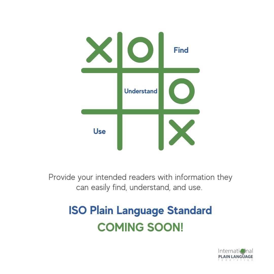 roxanatraduc's tweet photo. Coming soon! The first ISO Plain Language Standard will help
all communicators provide their intended readers with the
information they can easily find, understand, and use.

#plainlanguage #lenguajeclaro

#translator #traductor https://t.co/lxDEFopyA1