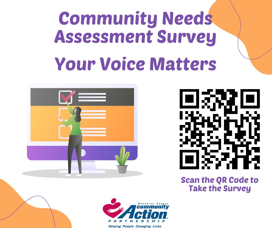 Let the Monterey County Community Action Partnership (MCCAP) know how to spend approximately $500,000 for services in Monterey County!

English Version
forms.office.com/g/DhsE6bgfSm

Spanish Version

forms.office.com/g/7rW7Rmsrik
