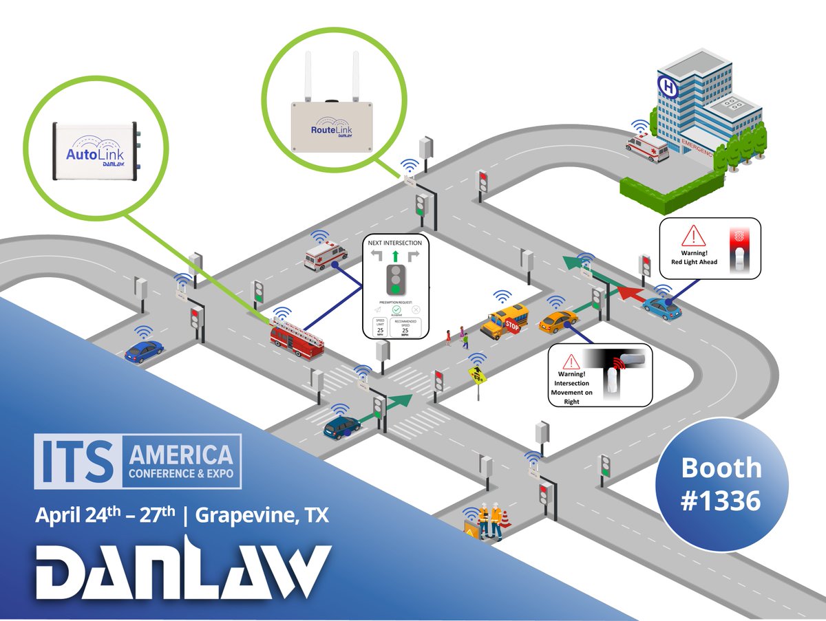 We’re excited to attend the 2023 ITS America in Grapevine, TX Apr. 25-27. See our connected school bus stop demo of Danlaw’s Hybrid V2X/Cellular tech for enhanced student safety. Stop by Booth #1336 to learn more. #IntelligentTransportation #Mobility #SmartCity #Innovation