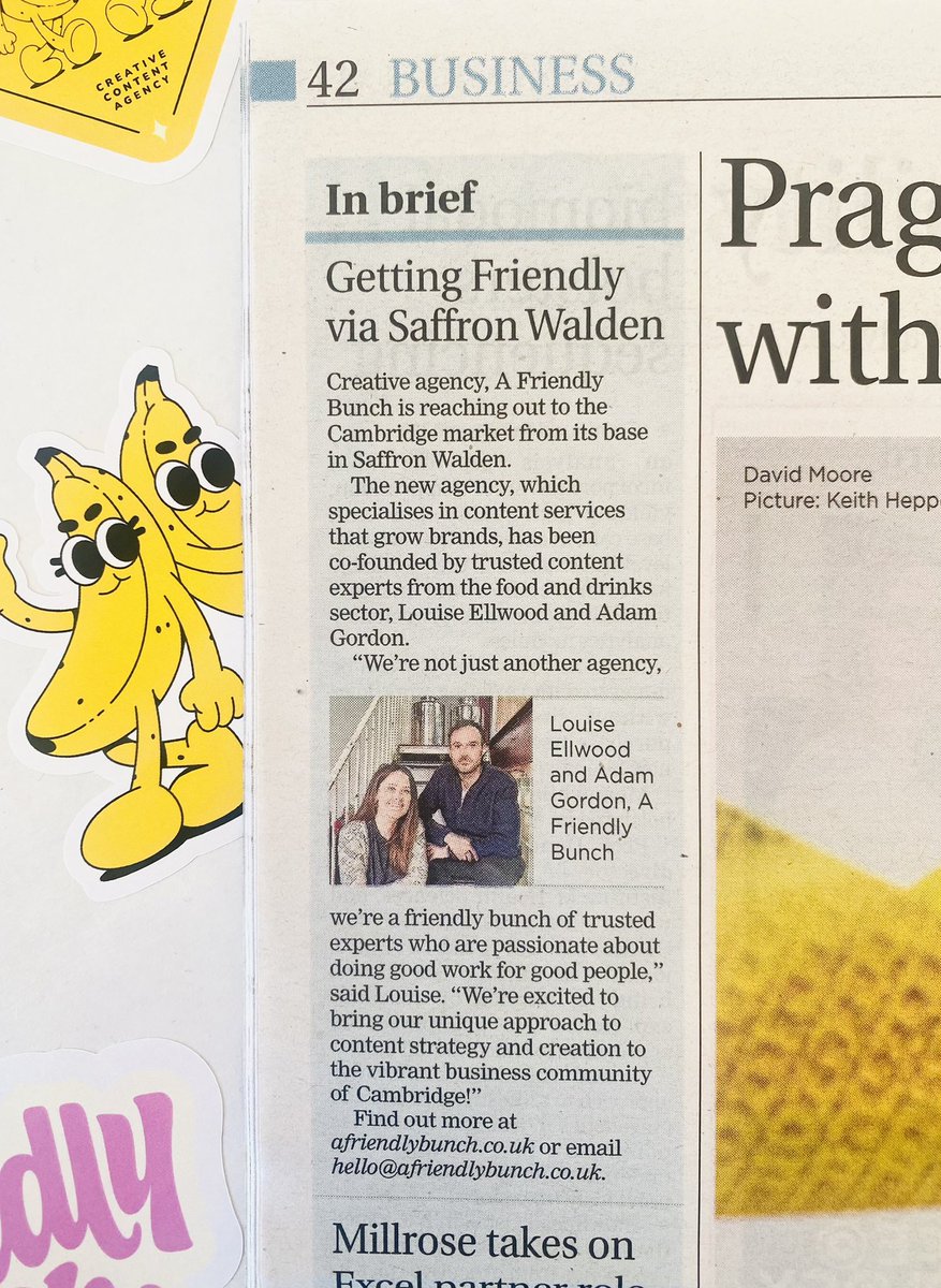 friendly_bunch's tweet photo. Thank you to @CambridgeIndy for the write up ✌️#cambridge #cambridgebusiness #creativeagency https://t.co/Tbs8BEmljb