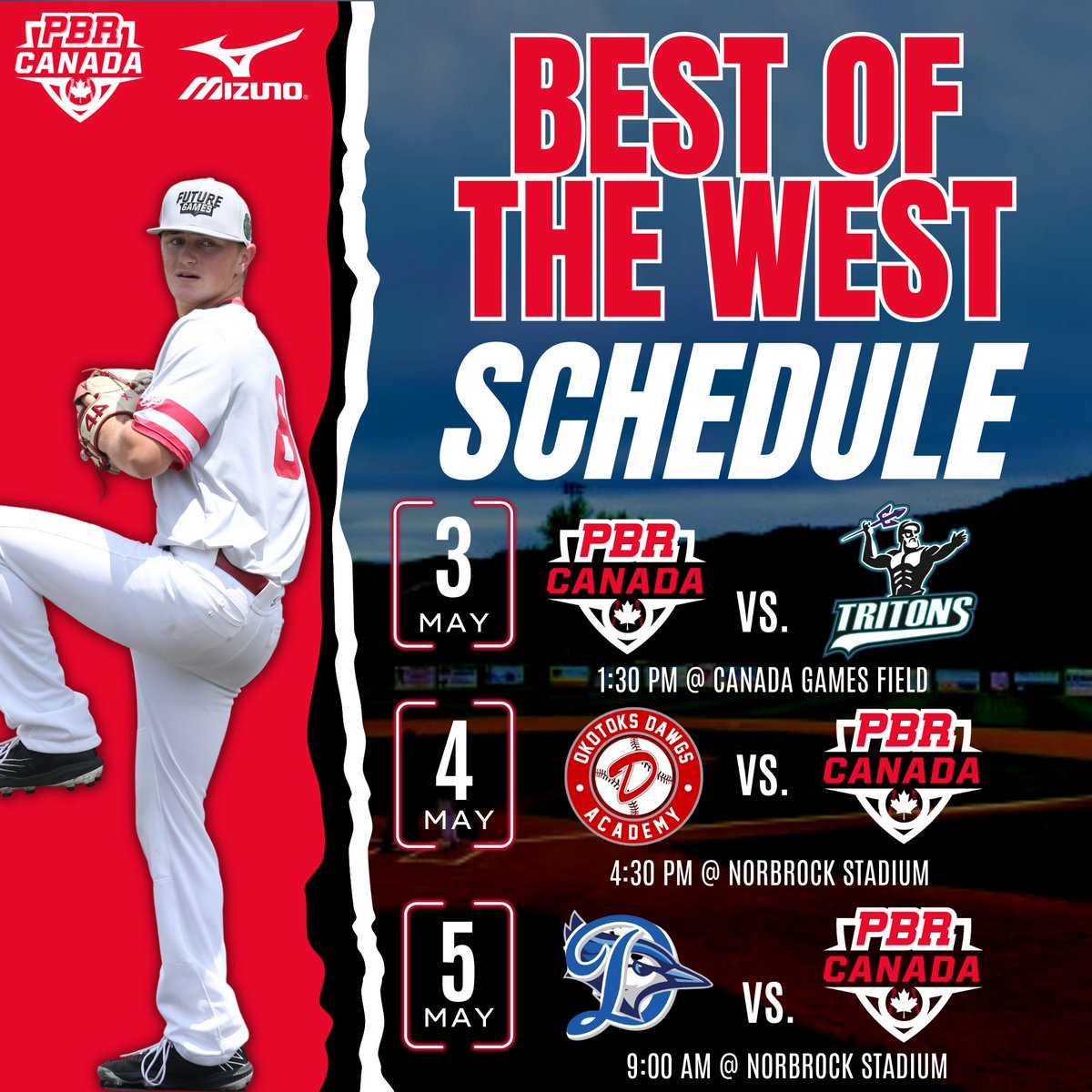 ⛰️ 𝐁𝐄𝐒𝐓 𝐎𝐅 𝐓𝐇𝐄 𝐖𝐄𝐒𝐓 𝐑𝐎𝐒𝐓𝐄𝐑 ⛰️

PBR Canada's complete roster for the Best of the West tournament with some big-time committed, and uncommitted names. The action gets underway in 2 weeks‼️

#BeSeen || #BestOfTheWest