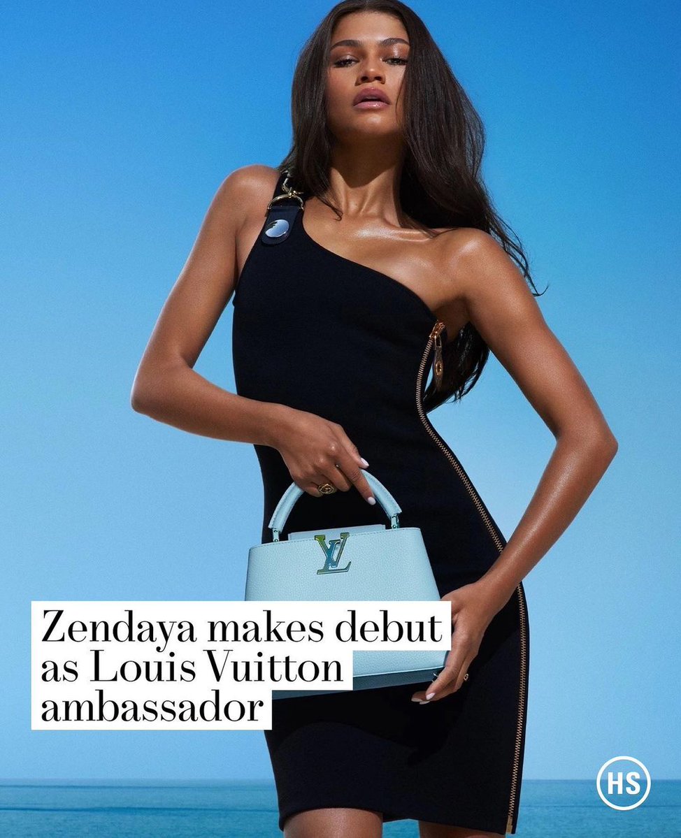 highsnobiety's tweet photo. Zendaya secures the Capucines bag, making her debut as a Louis Vuitton ambassador.⁠ 
⁠
Are you looking forward to seeing Z in more LV?⁠ https://t.co/WLQ0DSIhkZ https://t.co/Sa5zRxqCq6