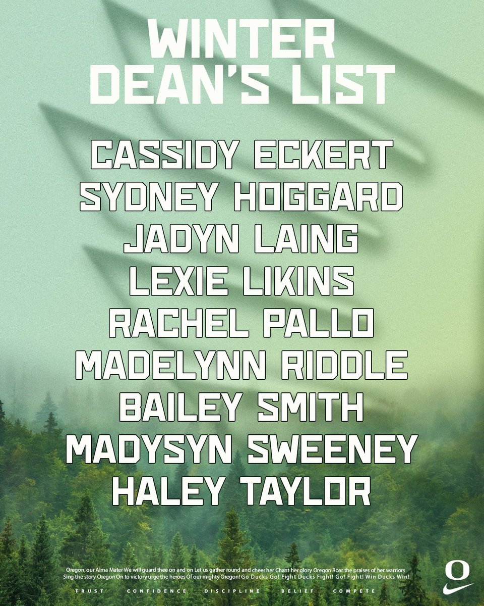 Congratulations to all members of our team selected to the dean's list last term!

#GoDucks
