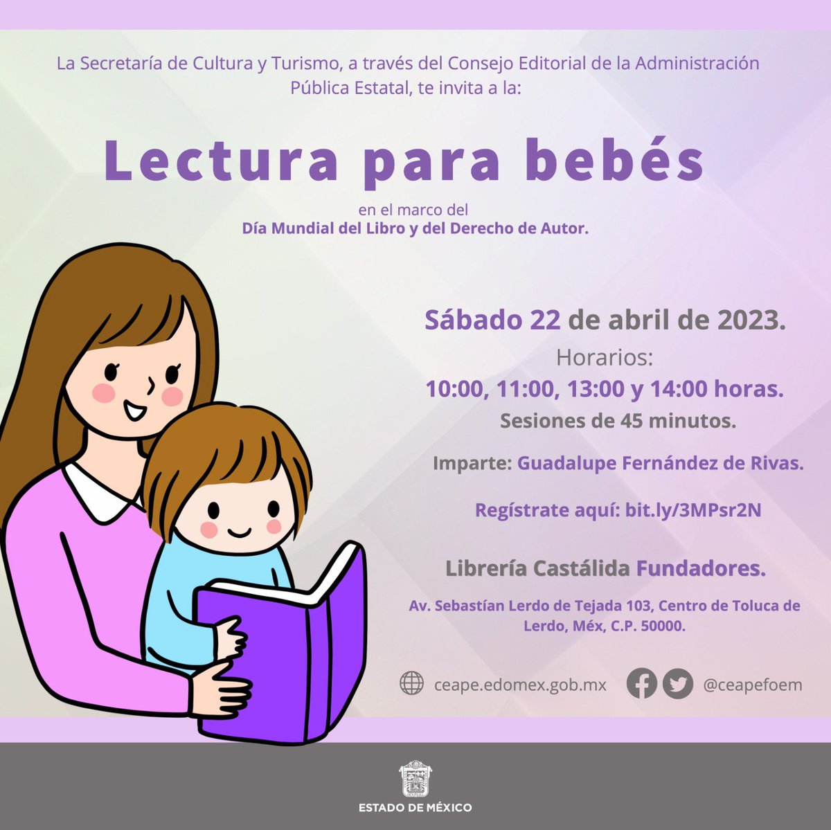 fondoeditores's tweet photo. Mamás las invitamos a la sesión de lectura para bebés. 

Link de registro: https://t.co/oqrhWNiliS https://t.co/FZwyRTdzbB