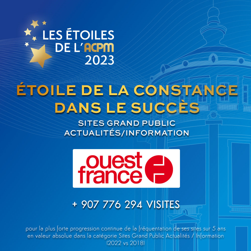 La plateforme du groupe Sipa ⁦<a href="/OuestFrance/">Ouest-France</a>⁩ a été récompensée ce soir d’une étoile de l’⁦<a href="/ACPMFrance/">ACPM</a>⁩ pour sa constance dans le succès 

Merci à tous ceux qui œuvrent au quotidien pour cette belle réussite et merci aux lecteurs #presse #medias