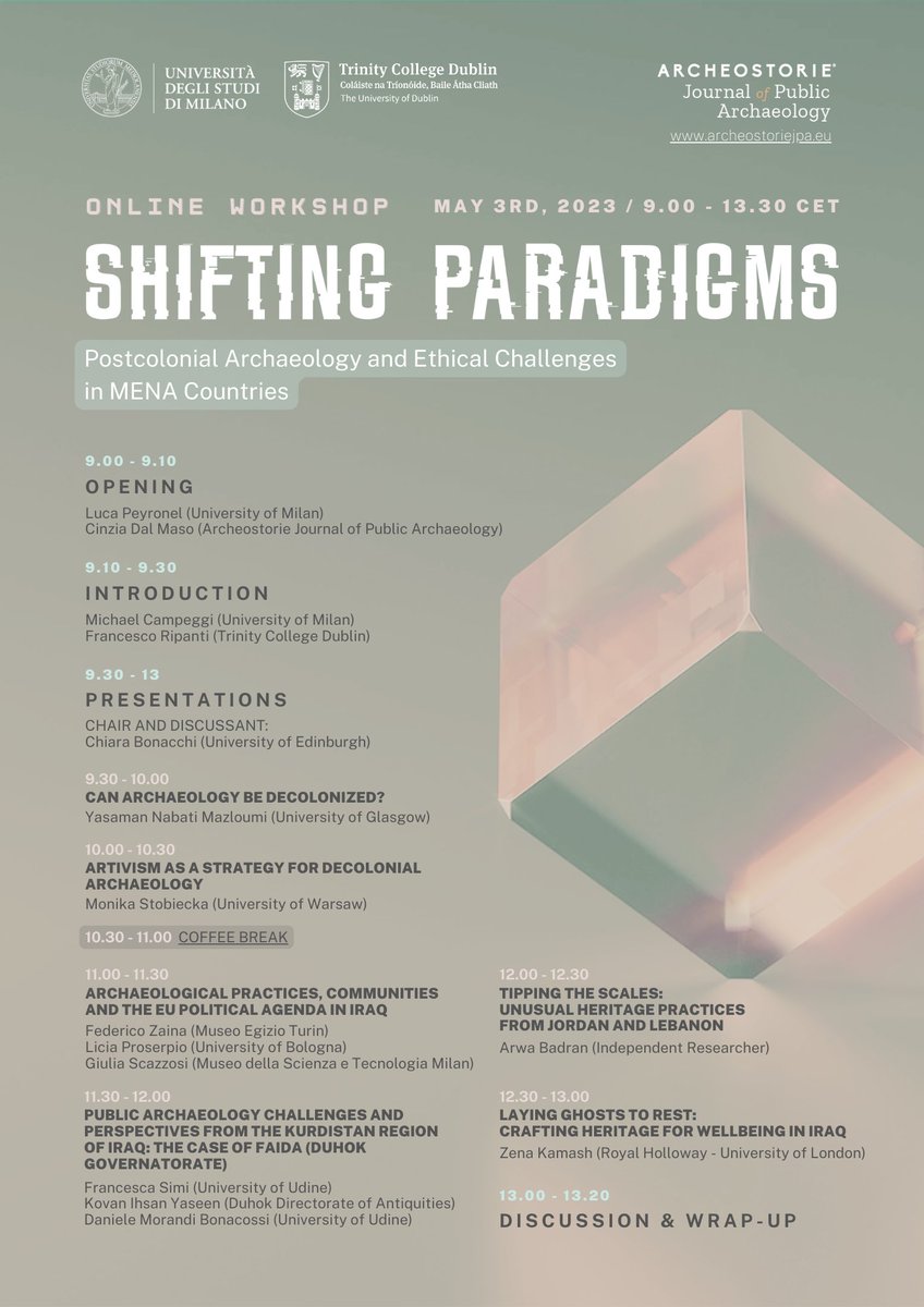 📖What are the opportunities, limits and ethical challenges of adopting postcolonial approaches in specific conflict areas?

🌐Join our online workshop #ShiftingParadigms on May 3rd!

➡️Book your ticket at bit.ly/ShiftingParadi…
#pubarch