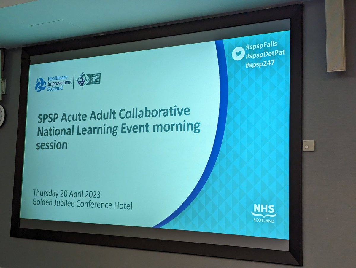 HealthPhysio's tweet photo. ⭐ Great to be a small part of today's SPSP Acute Adult Collaborative National Learning Event in #Glasgow.

And there was so much inspirational work shared by those in attendance. 👏🏼👏🏼👏🏼  Fantastic stuff!

#SPSP247 #SPSPfalls https://t.co/XTq1TeFzfR