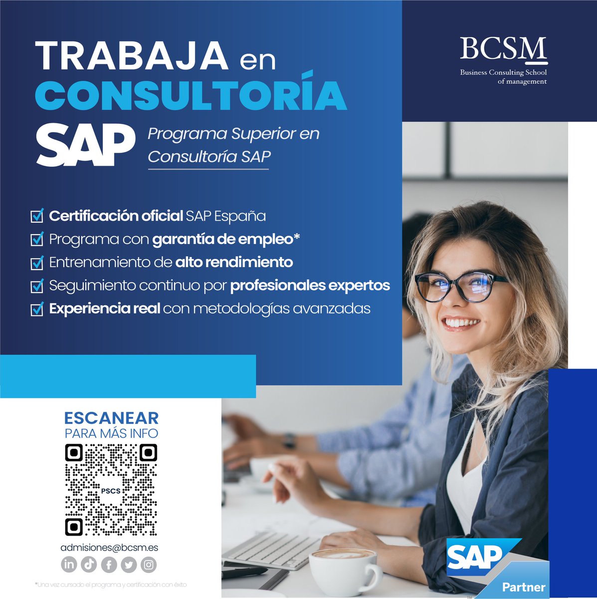 BCSM_es's tweet photo. 🚨🔎Buscamos profesionales para trabajar en consultoría #SAP en nuestras empresas colaboradoras... y lo mejor de todo, ¡𝐧𝐨 𝐧𝐞𝐜𝐞𝐬𝐢𝐭𝐚𝐬 𝐞𝐱𝐩𝐞𝐫𝐢𝐞𝐧𝐜𝐢𝐚! 🤯 porque te entrenarás de manera previa a tu incorporación.

👉🏻Agenda tu entrevista https://t.co/Oc9EEg0Pon https://t.co/zem2zfQsBZ