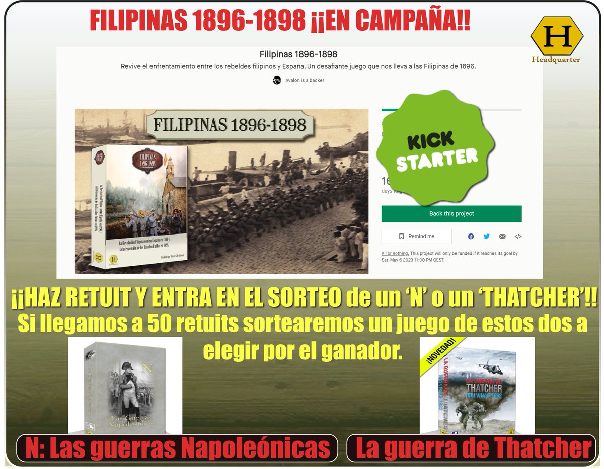Acceso a la campaña: kickstarter.com/projects/headq… #wargame #kickstarter #headquarter