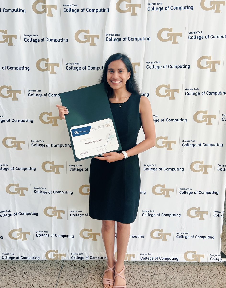gunjan050's tweet photo. Excited to share that I have been awarded the College of Computing Outstanding MS Research Award at  @GeorgiaTech ! 
A huge thanks to my MS thesis advisor @DhruvBatraDB for the continuous support. :)
@mlatgt @ICatGT https://t.co/Csx81y1wyT