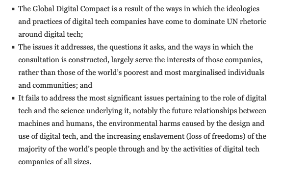 TimUnwin's tweet image. I was recently asked for my thoughts about the Global Digital Compact - I couldn't answer briefly and ao wrote a very long post which is now available at unwin.wordpress.com/2023/04/20/ref… - summary below #globaldigitalcompact #ICT4D