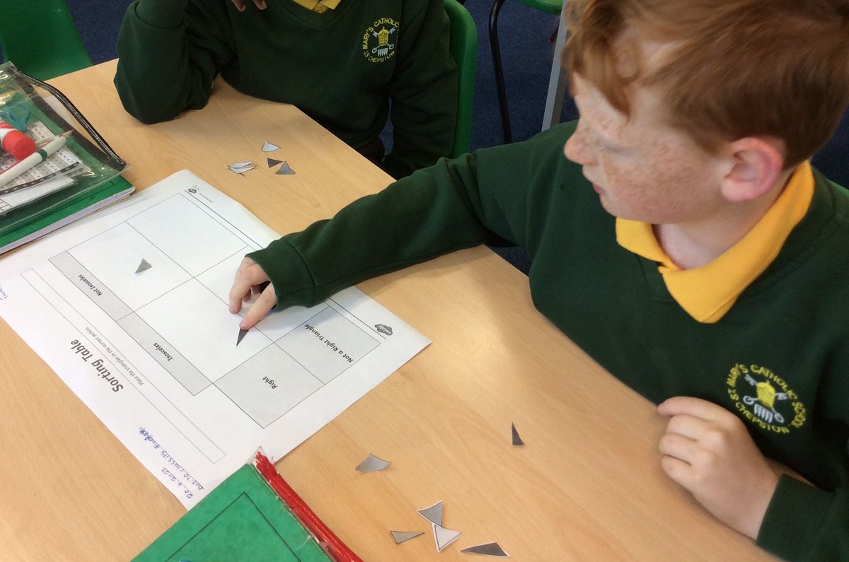 StMarysRCSch's tweet photo. Dosbarth Crwban worked well in groups today to classify different types of triangle. Gwaith gwych blant! ๐#SMRY5 โฆ@EAS_Numeracyโฉ https://t.co/Dj4wpCxW1y