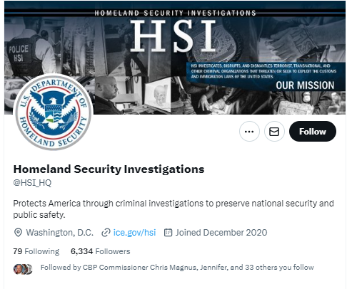 ReichlinMelnick's tweet photo. Having a blue check was pretty meaningless, but losing verification for government agencies and government officers is a real problem.

For example, ICE Enforcement and Removal's Twitter account is now unverified. So is ICE HSI, USCIS, and the DHS Office of Inspector General. https://t.co/YFTgpMKnzD