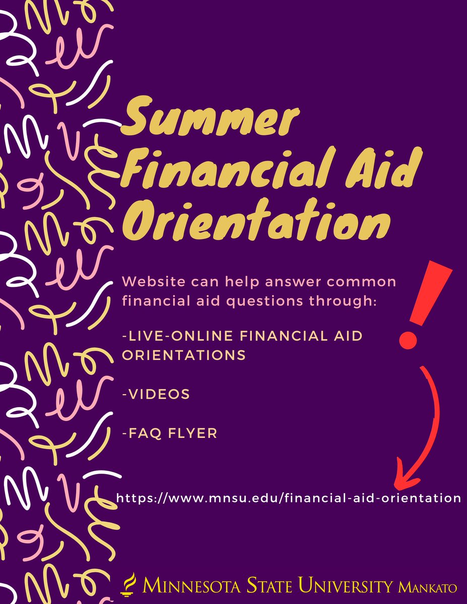 New student? Continuing student? No matter where you are in your educational career, some questions may still be unanswered! Check out our orientation website to help answer questions about paying for your education! Follow the link! mnsu.edu/financial-aid-…