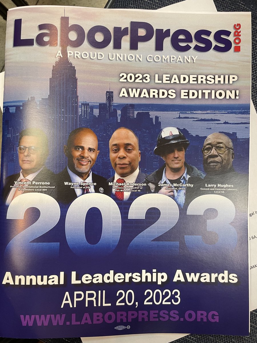 EmcwilliamsMc's tweet photo. #LaborPress Leadership Awards honoring the people who fight for #WorkingClass families in NYC . #JoinUs #BuildItUnion https://t.co/6MRgjLpwFJ