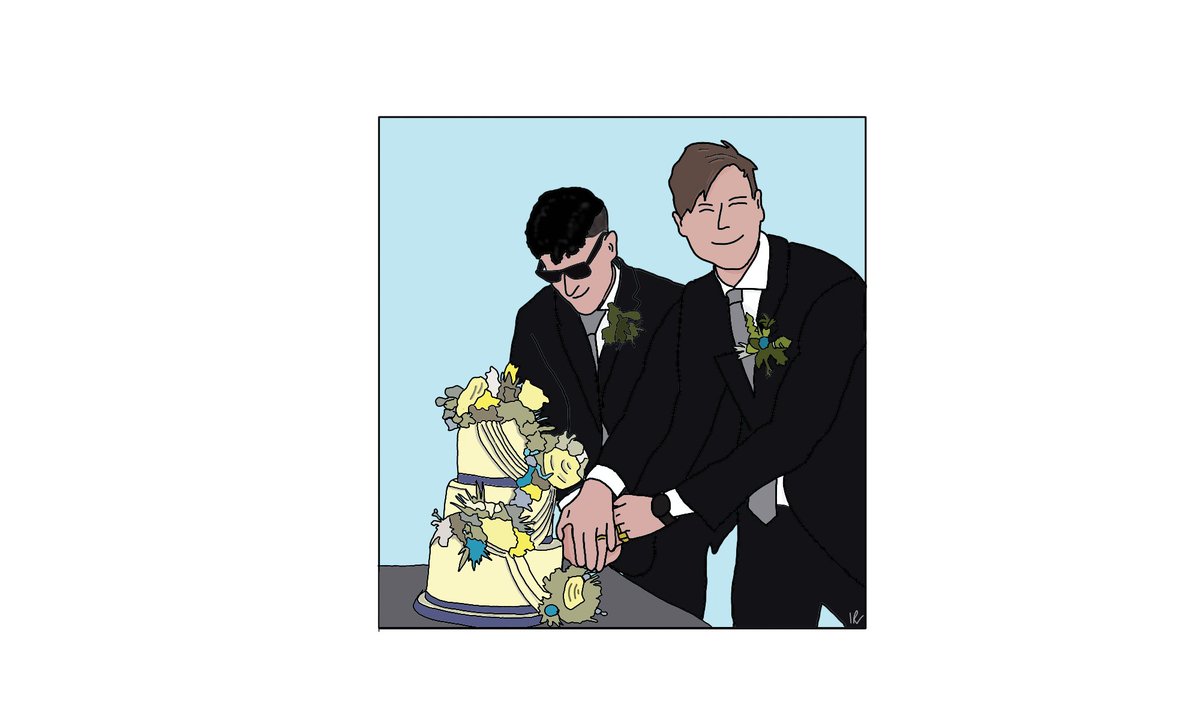 Private commission 
DM to discuss yours!

#wedding #husbands #cake #sunglasses #Swiss #happycouple #weddingcake #portrait #customdoodle #gay #rings #weddinggift #weddingday #suit #Scotland #Glasgow #gifts #giftideas #smallbusiness #blue #sky #weddingflowers  #art #weddingshow