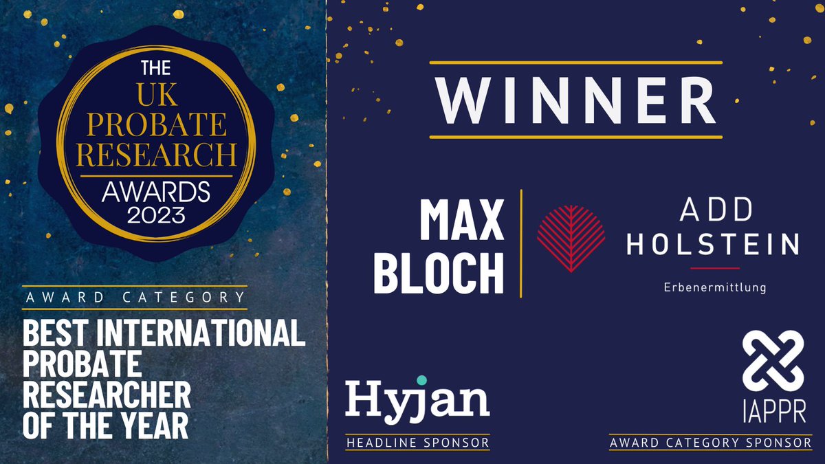 AwardsProbate's tweet photo. It's official! Max Bloch, from @ADD_Associes , has just received his award for 'Best International Probate Researcher of the Year' - Congratulations Max!π
#Probies2023 #PRA2023 https://t.co/pKSYfk3PID