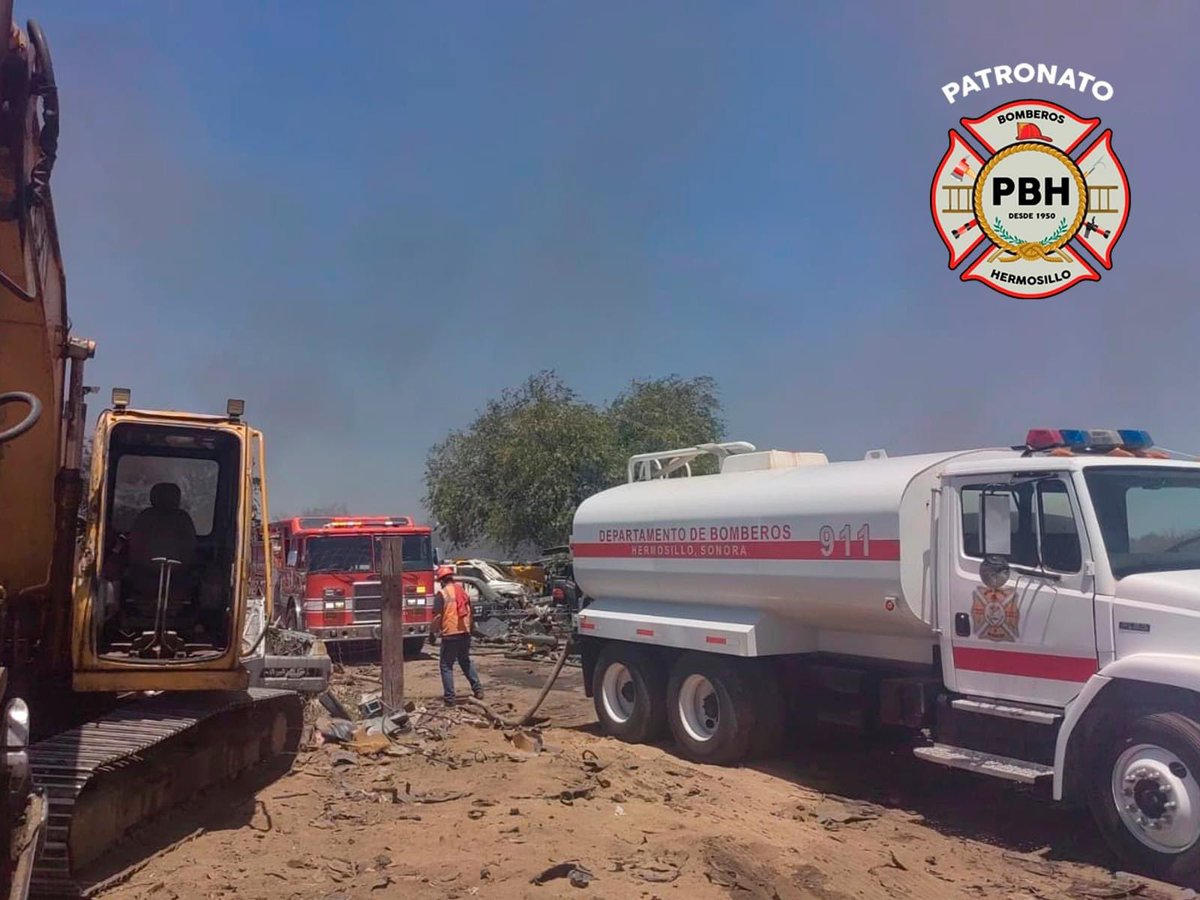 En estos momentos, Patronato de Bomberos de Hermosillo esta apoyando con sueros y aguas en 2 incendios, uno es en un yunke en la carretera salida a Nogales entronque con La Victoria que a afectado alrededor de 16 hectáreas y que está siendo combatido por Bomberos de Hermosillo.