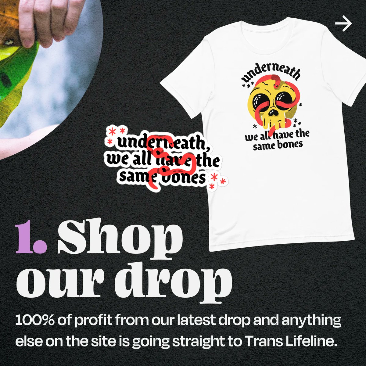 SadSackSux's tweet photo. Did you know there's multiple ways to support Trans Lifeline through Sad Sack? 3 to be precise! Peep the slides to get all them lovely deets 🖤
.
#translifeline #protecttranskids #lgbtq #instagay #queer #fundraiser #donate #instagram #sadsack #emo #mentalhealth #punk https://t.co/lkOTvBsl1r