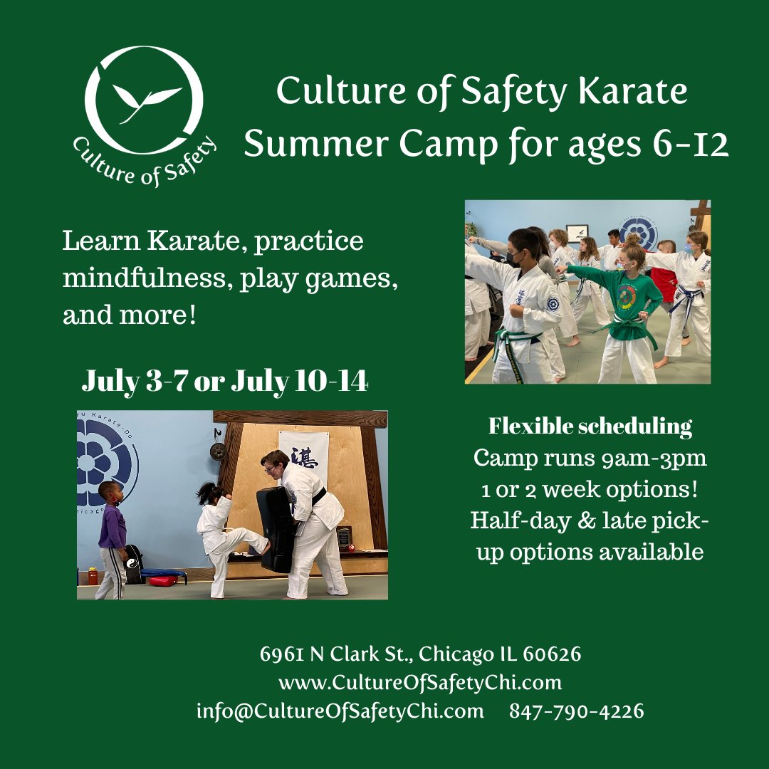 CoS_Chicago's tweet photo. Looking for flexible summer camp options? Check out our July Karate Summer camp! https://t.co/RNy9P4Ew1O
